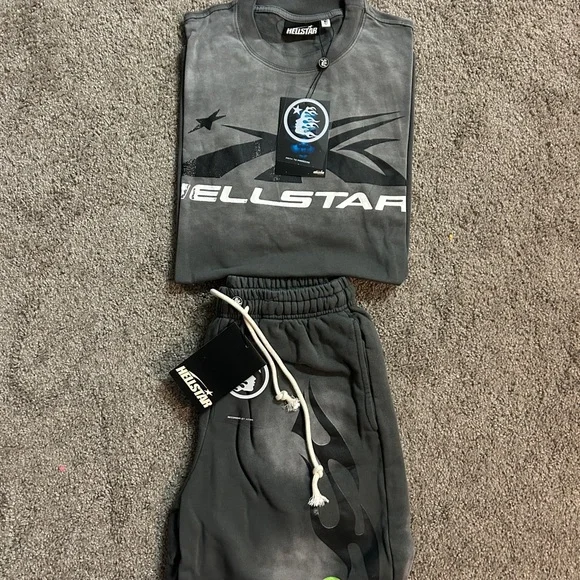 Hellstar Gray T-Shirt and Joggers Set